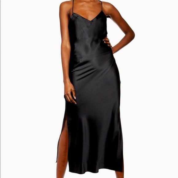 plain satin slip dress